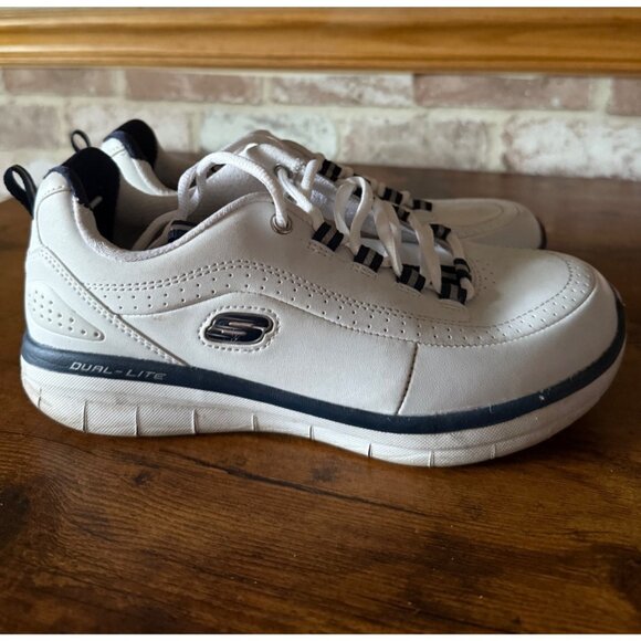 Skechers Mens White Dual-Lite Athletic Walking Shoes Size 7 - Picture 1 of 11